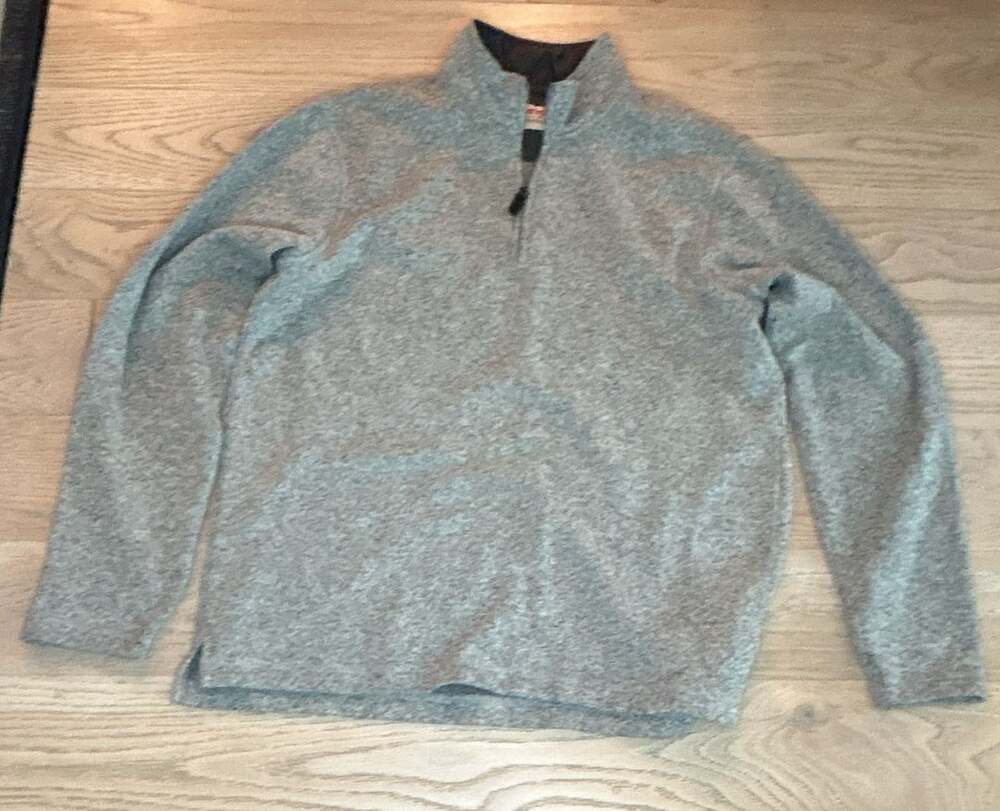 Wrangler Authentics 1/4 Zip Pullover Fleece Size M Gray